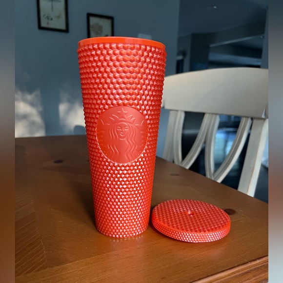 Starbucks Glossy Orange Studded Tumbler Cup 24 oz Venti Fall 2022 - Picture 3 of 5
